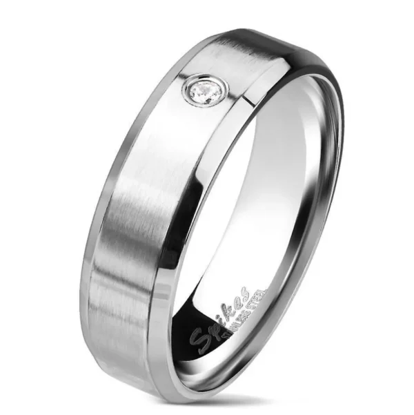 70 (22.3) Ring Kristall gefasst silber aus Edelstahl Unisex