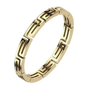 Ring Labyrinth mit Aussparungen gold aus Edelstahl Unisex