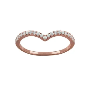 Ring mit 21 gefassten Kristallen Rosegold aus 925 Silber Damen