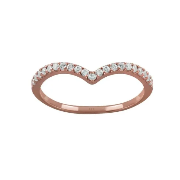 Ring mit 21 gefassten Kristallen Rosegold aus 925 Silber Damen