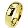 Ring mit Kristall Gold aus Edelstahl Unisex