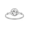 Ring mit rundem Kristall aus 925 Silber Damen