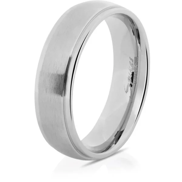 Ring mit zwei Außenringen Silber aus Edelstahl Unisex