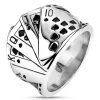 Ring Royal Straight Flush breit Silber aus Edelstahl Herren