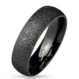 Ring sand-gestrahlt Schwarz aus Edelstahl Unisex