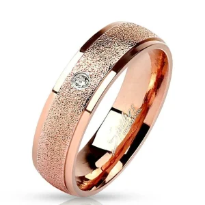 Ring sandoptik Rosegold aus Edelstahl Unisex