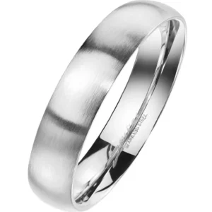 Ring schmal klassisch matt Silber aus Edelstahl Unisex