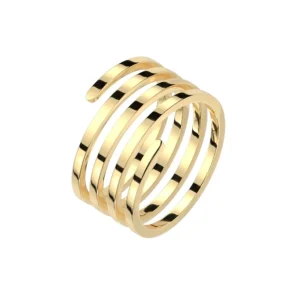 Ring Spirale goldfarben aus Edelstahl für Damen