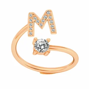 Ring Zehenring Buchstabe roségoldfarben aus Messing Unisex