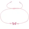 Stoffarmband pinker Schmetterling aus 925 Silber Kinder