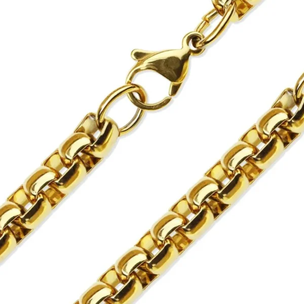 Venezianerkette Gold 6 mm aus Edelstahl Unisex