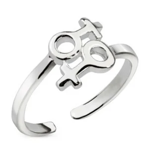 Zehenring mit Weiblichkeitssymbol Silber aus Messing Unisex