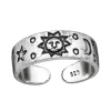 Zehenring Sonne, Mond und Sterne aus 925 Silber Damen